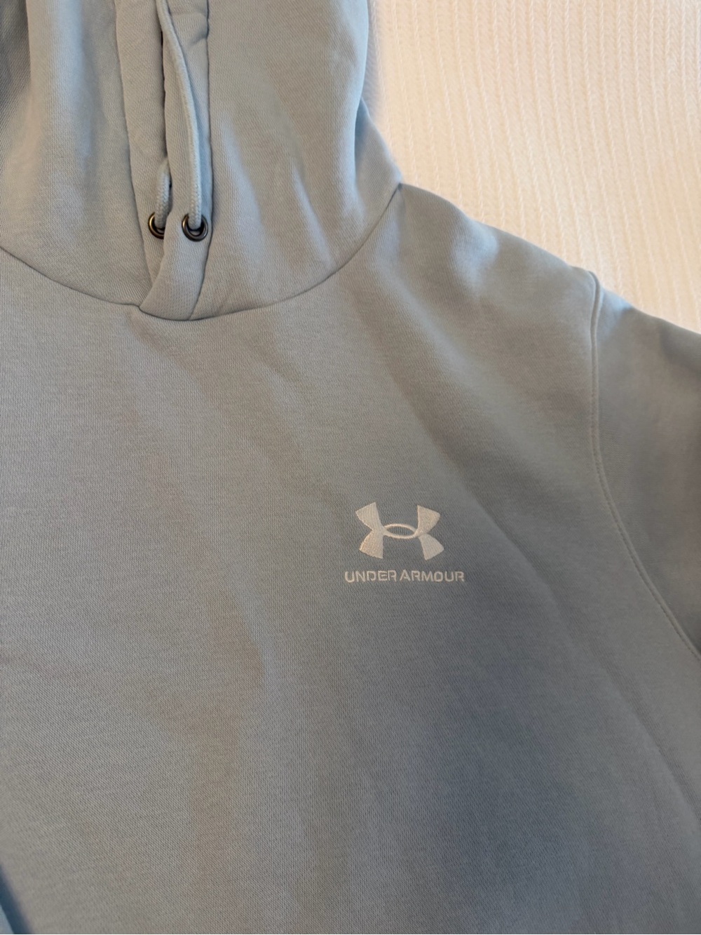 Men’s Under Armour Light Blue Hoodie - Logo Front - never worn Christmas present